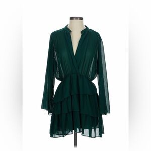 Zara Deep Green Long Sleeve Dress